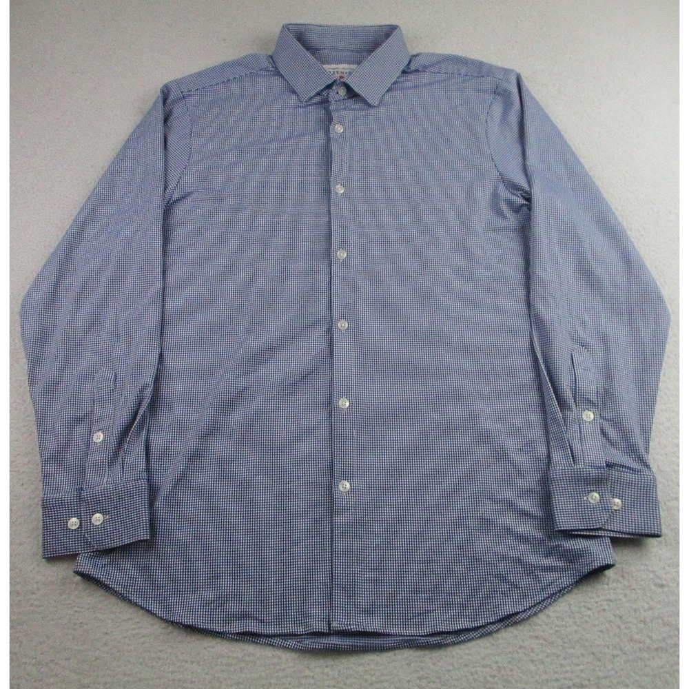 Mizzen+Main Shirt Mens XL Blue White Trim‎ Fit Spinnaker Made in USA Gingham